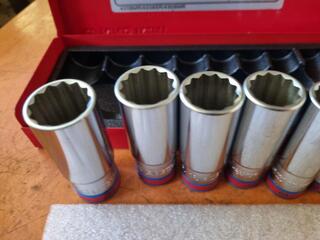 3x King Tony Deep Socket Sets, 1/4", 3/8" & 1/2" Drive