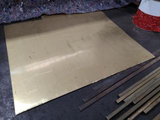 Assorted Lot of Brass, Copper & Steel Material Rods & Sheets