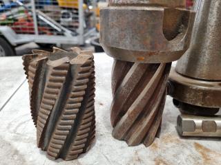 3x BT50 Tool Holders w/ Mill Cutters