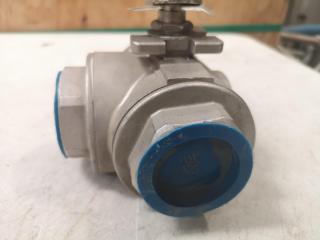 1.5" 3-Way Ball Valve, 1000 WOG,
CF8M