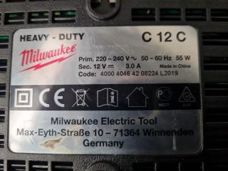 Milwaukee 12V Battery Charger C12C w/ Canvas Tool Bag