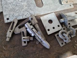 4x Large Gate Bolts + Other Latches and Hardware