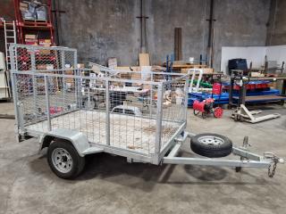 Elite Trailers Single Axle Ride On Traailer w/ Cage, Needs Repairs