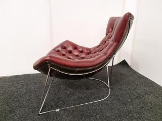 Sessel Style Curved Lounge Chair - Leather