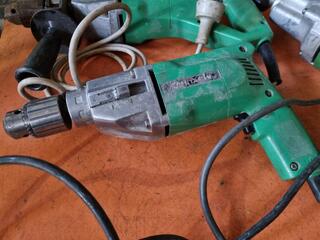 3x Assorted Hitachi Corded Drills