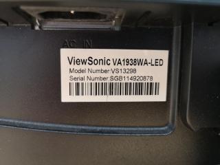 2x ViewSonic 19"" LED Computer Monitors