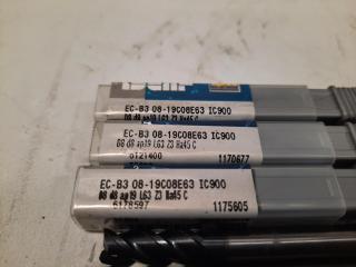 10 x Iscar (EC-B3 08-19C08E63 IC900) Flatnose Endmills