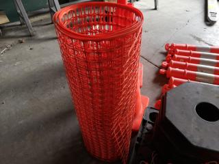 Assorted Safety Cones, Pylons, Fencing, Flags