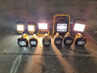 Large Assortment of Worksite Lights and Torches