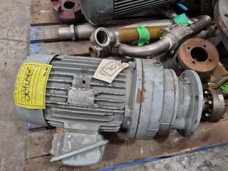 2x 3-Phase Electric Induction Motors + 1x Right Angle Gearbox