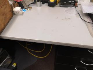 L-Shaped Corner Office Desk w/ Mobile Drawer Unit