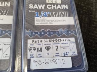 8x Assorted Replacement Chainsaw Chains