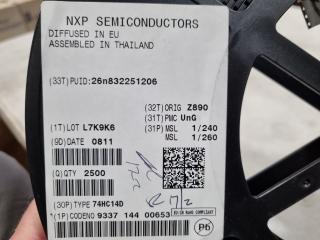 2000x NXP Hex Inverter Schmitt Triggers 74HC14D, Bulk, New