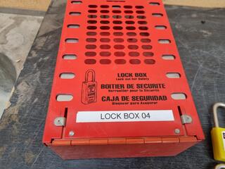 Master Lock Lockout Box w/ 8x Safety Lockout Padlocks + Key