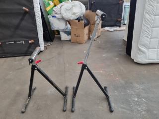 Pair of Adjustable Material Roller Stands