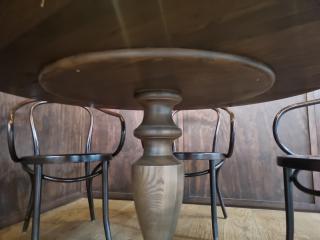 Cafe Table with 7 Bentwood Arm Chairs