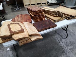 36x Assorted Wood Cutting & Serving Boards