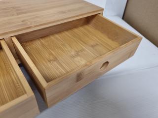 Stylish Bamboo Desktop Drawer Cabinet Unit