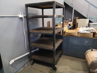 Heavy Duty Mobile Workshop Storage Shelf Trolley