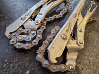 2x Milwaukee Torque-Lock Locking Chain Wrenches