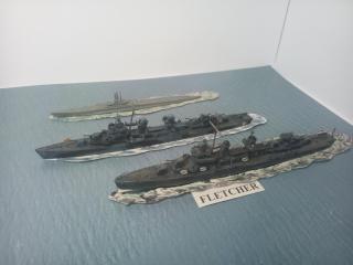 Two US Destroyers and Submarine