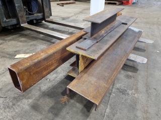 Assorted Lengths of Box, Channel, & I-Beam Steel