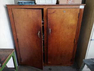 Vintage Wooden Workshop Storage Cabinet