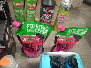 Large Assortment of Bike Care Products and Accessories