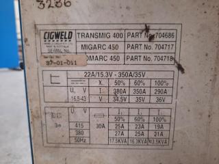 Cigweld Transmig 400 Welder with Transmig 4R Wire Feeder