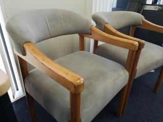 2x Padded Office Reception Chairs