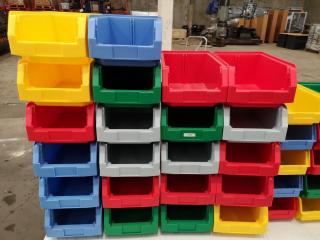 39x Lamson Plastic Workshop Storage Bins, Assorted Sizes