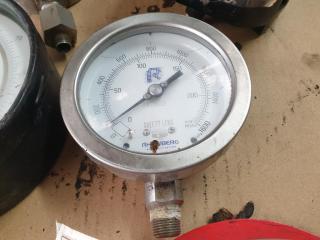 5 x Large Pressure Gauges