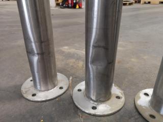 4x Stainless Steel Industrial Safety Bollards