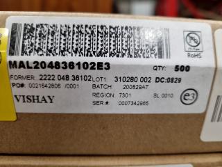 1000x Vishay Aluminium Electrolytic Capacitors MAL204836102E3, Bulk Lot, New