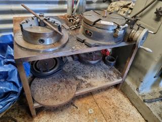 Heavy Duty Steel Workshop Table w/ Custom Beam Crane Added