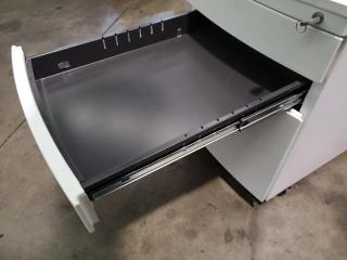 Contemporary White Metal Office Mobile Drawer File Unit