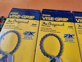 5x Irwin Vise-Grip Locking Chain Clamps, 225mm Size