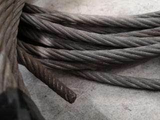 2x Lengths of 10mm Diameter Steel Cables w/ Lifting Hooks