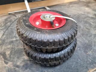 2x 210mm Pneumatic Trolley Tyres, New