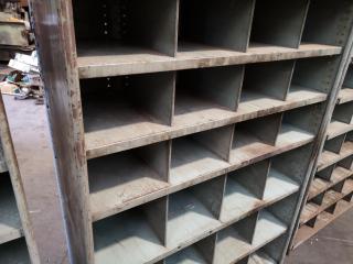 3x Metal Workshop Pigeon Hole Storage Units