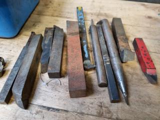 Assorted Lathe Turning Tools, Cutting Steel & Related Items