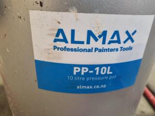 Almax 10L Air Pressure Pot w/ Hose & Paint Spray Gun