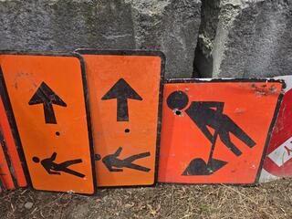 9 x Road Works Signs 