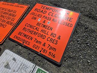 6 x Large Road Works Signs 
