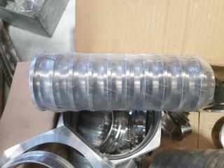 Box of New Stainless Pipe Fittings