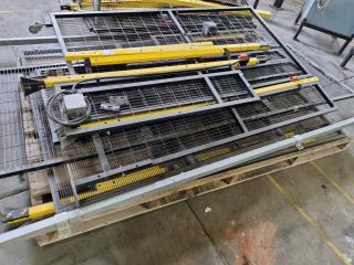 Pallet of Assorted Machine Safety Fencing, Doors, & Support Bars