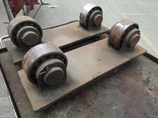 Pair of Floor Level Industrial Tank or Barrel Rollers