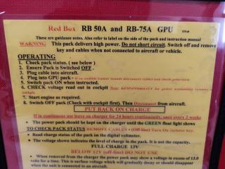 Red Box Aircraft Battery Start Power Unit RB50A, 12V, New