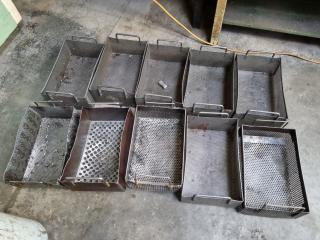 10x Steel Workshop Parts Storage Bins