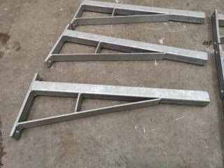 6x Galvanised Steel Wall Mounted Shelving Support Brackets